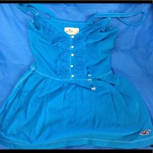 Hollister Blue Lace Ruffled Tank Top